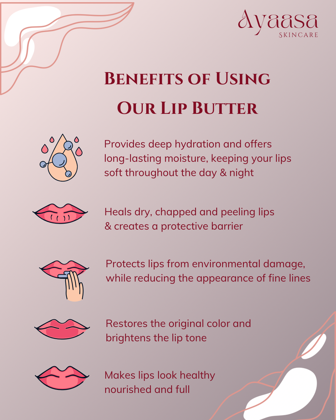 Natural Lip Butter- 3g (Vanilla & Raspberry ) Soft, Smooth & Beautiful Lips —Naturally.