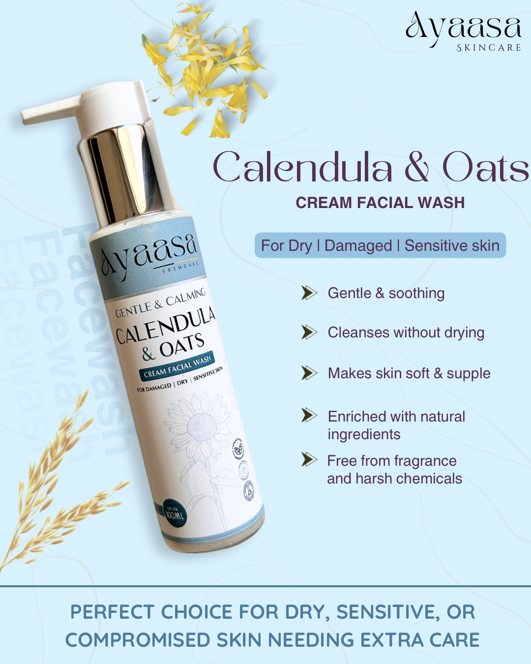 Gentle &  Calming Calendula & Oats Cream Face wash