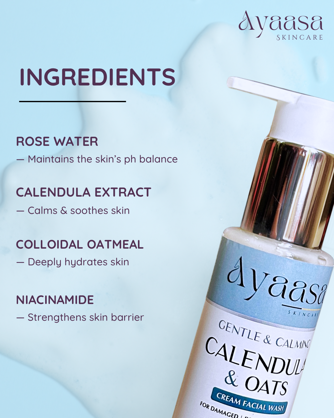 Gentle &  Calming Calendula & Oats Cream Face wash