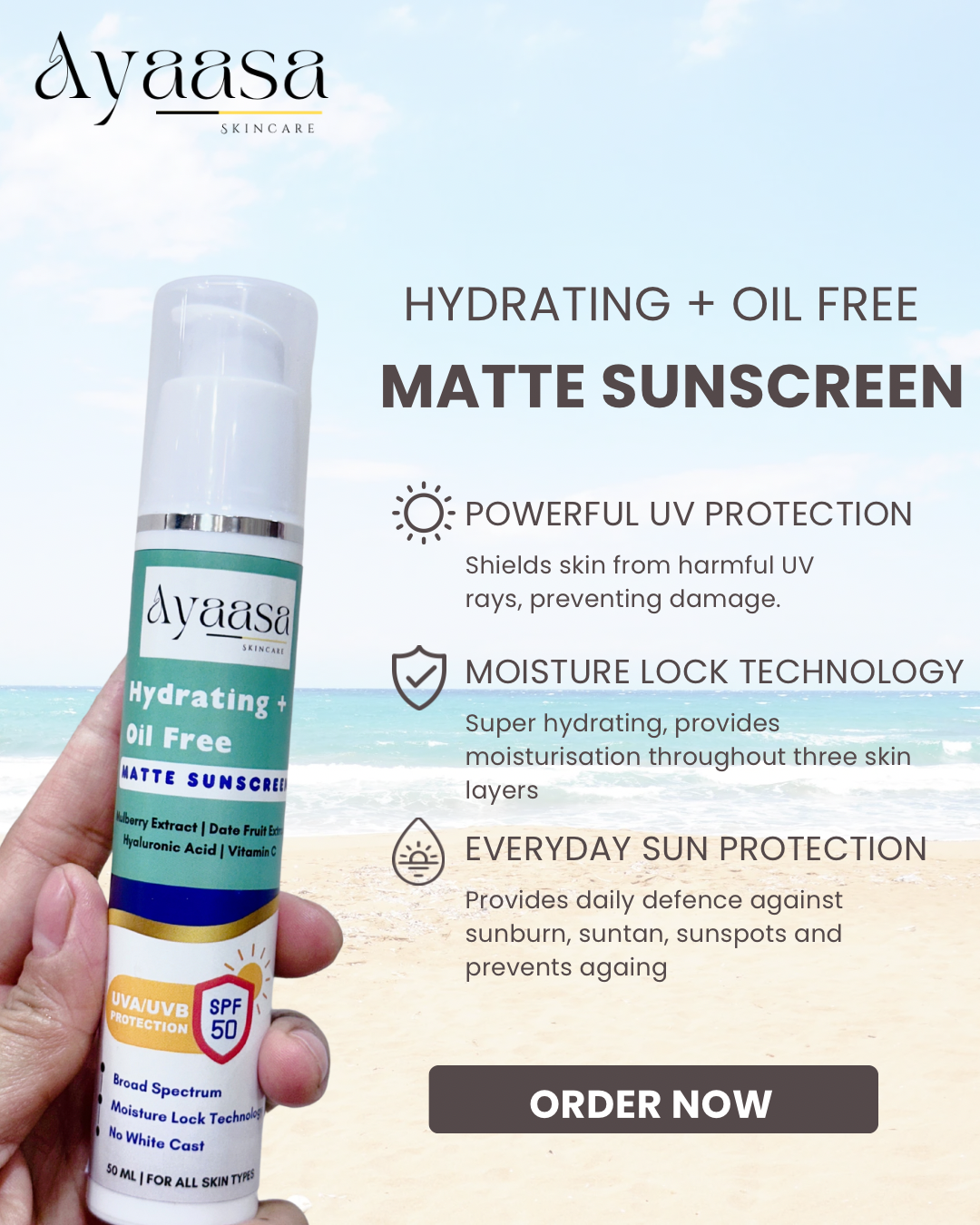 Hydrating+Oil Free MATTE SUNSCREEN- 50g