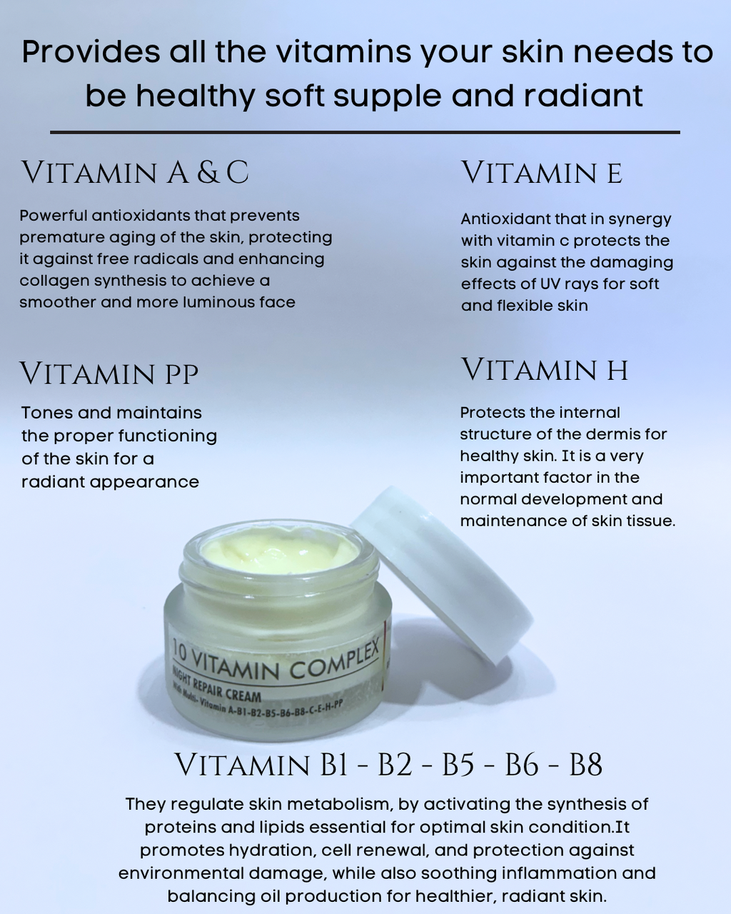 10 Vitamin Complex Night Repair Cream – 17g ( Anti Ageing | Firming | Restoring )