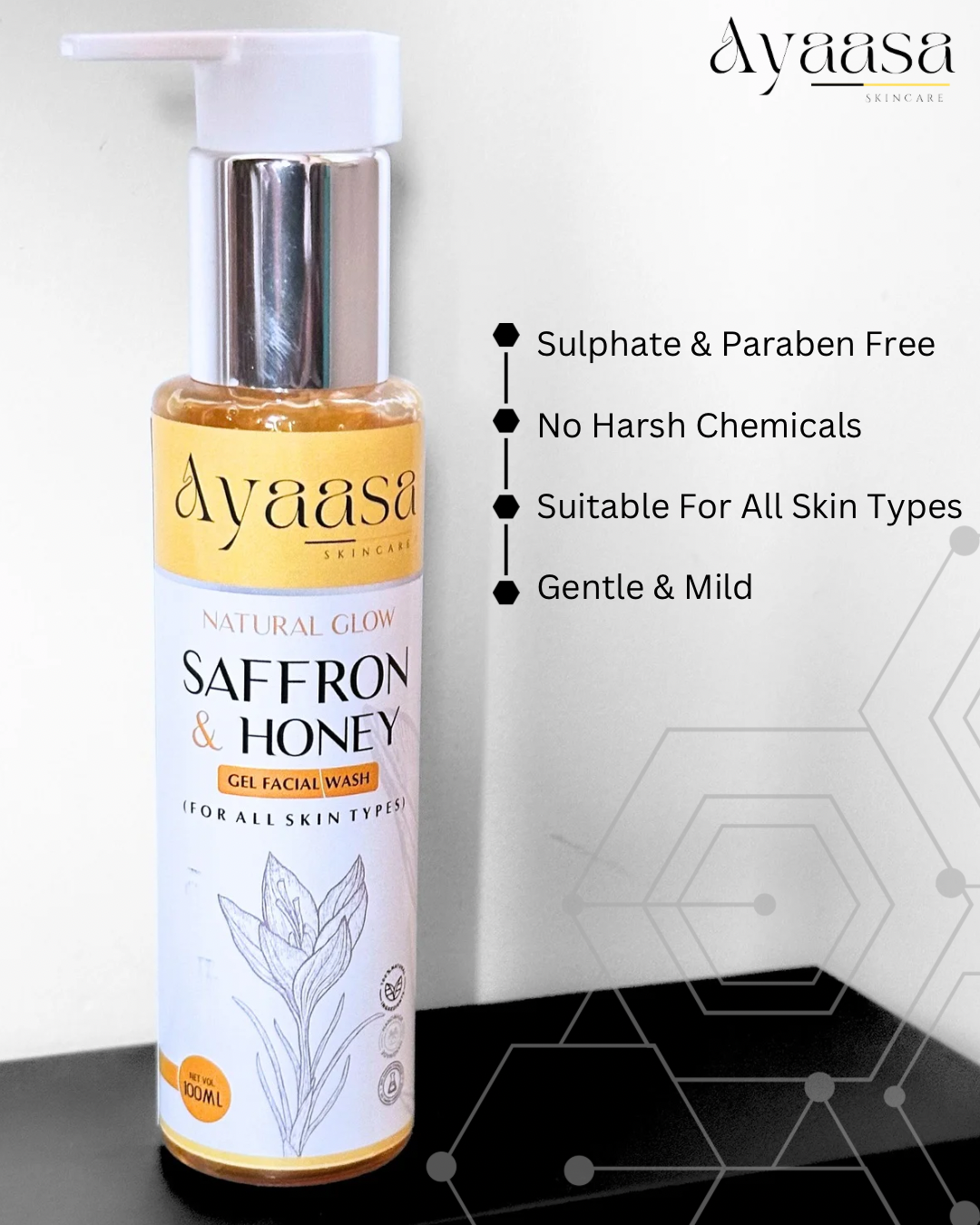 Natural Glow Saffron & Honey Gel  Face-wash
